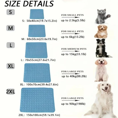 Summer Pet Ice Pad Cool Sleeping Mat Breathable Ice Silk Washable Pet Bed Durable Dog Cat Cushion Pet Supplies for Home Outdoor