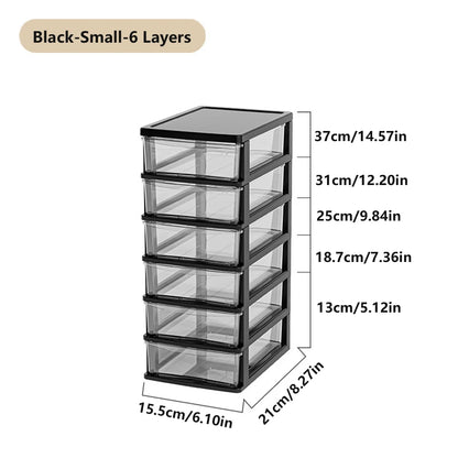 Clear Desktop Storage Box with Drawer Heightened Table Organizer Plastic Office storage cabinet  for Stationery cosmetics