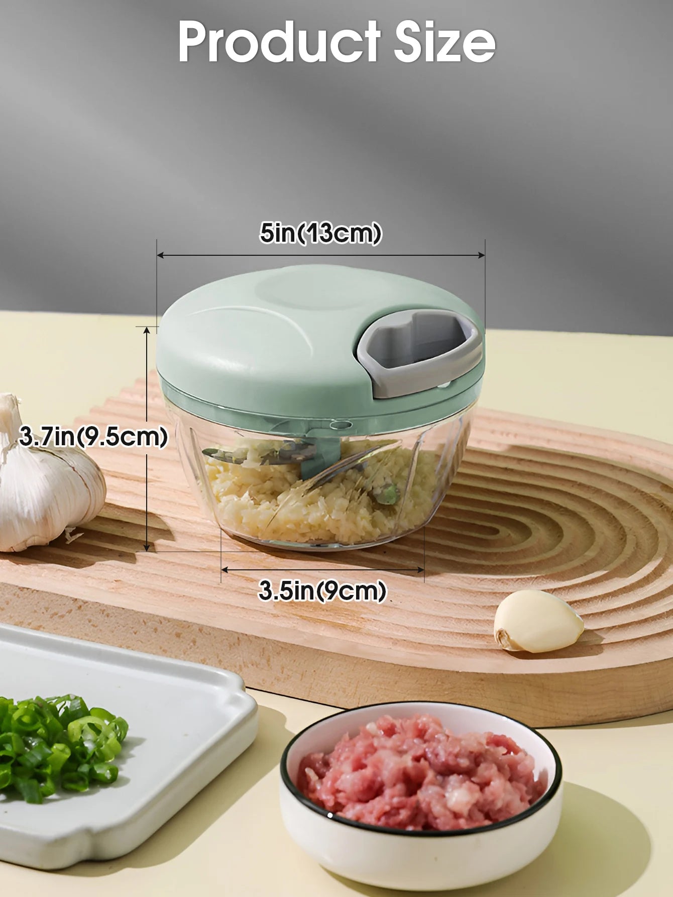 500/900ML Garlic Chopper Manual Rotate Vegetable Cutter Chopper Slicer Fruit Garlic Crusher Kitchen Gadget Blenders Meat Grinder
