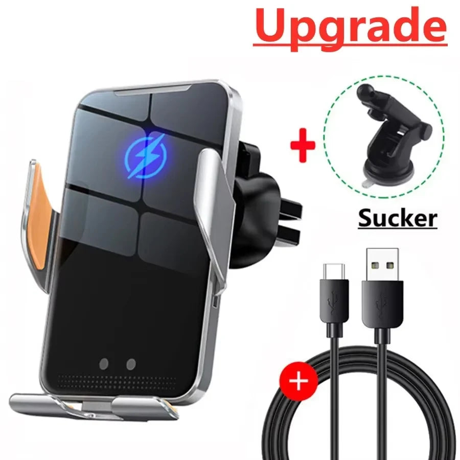 Car Wireless Charger Magnetic Auto Car Mount Phone Holder For iPhone 14 13 12 Samsung Infrared Induction  Fast Charging