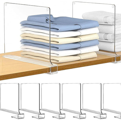 Transparent Closet Shelf For Wardrobe Organizer Clothes Divider Cupboard Bookcase Divider Baffle