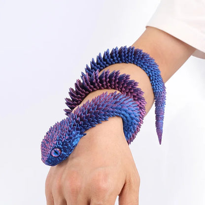 63cm 3D printed viper decoration, glowing figures with movable joints, animal models that can swing, household bookshelf toys