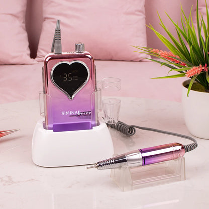 SIMINAIL Professional Nail Drill Machine 35000RPM Portable Electric Nail File Rechargeable Manicure Machine Set Efile Bit Kit