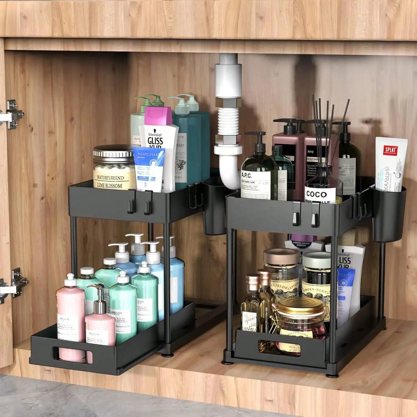 1/2PCS Under Sink Organizers And Storage, Large Capacity Heavy Load Pull-Out Under Sink Shelves With Sliding Drawer For Kitchen And Bathroom,Halloween Gifts