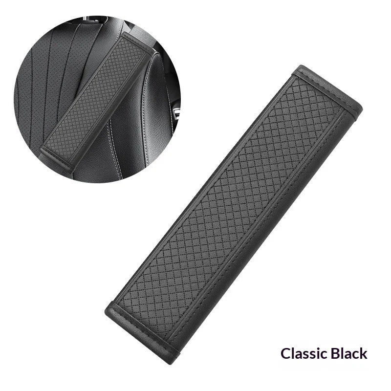 1PCS Car Seat Belt Protective Cover Anti-neck Strangling Skin-feel Leather Fine Hole Car Seat Belt Shoulder Guard Cover