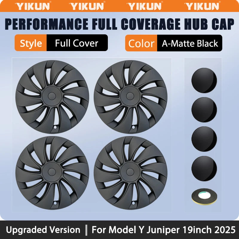 4PCS Hubcaps for Tesla Model Y Juniper 19 Inch 2025 Performance Replacement  Wheel Cover Automobile Hub Cap Full Rim Accessories