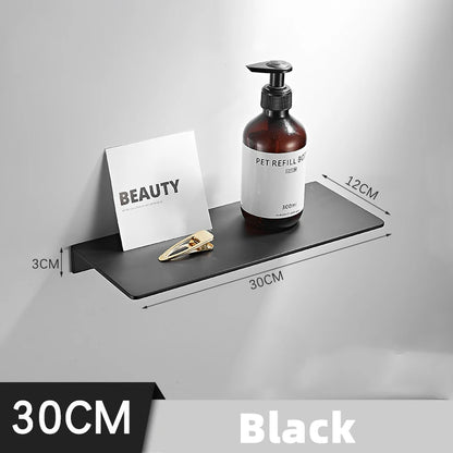 Black/ Chrome Bathroom Shelf Thicken Stainless Steel Corner Shelves Towel Rack Shampoo Holder Kitchen Storage Rack 20/30/40/50cm