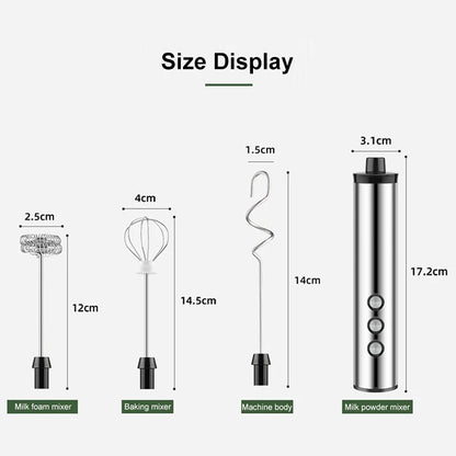 3 In 1 Milk Frothers Electric Handheld Blender With USB Electrical Mini Coffee Maker Whisk Mixer For Coffee Cappuccino Cream