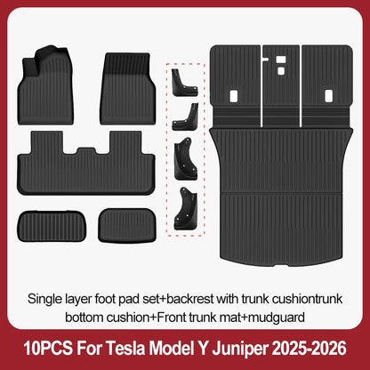For Tesla New Model Y Juniper Premium/Performance 2025+ TPE Floor Mats Luggage Mat Wear-resistant Foot Pads ModelY Trunk Mats