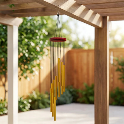 1Piece 12-Tube Aluminum Alloy Wind Chimes Set with Hook Gold/Silver Bells Outdoor Home Wedding Party Memorial Decoration Gifts