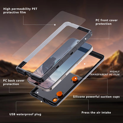 Shellbox Waterproof Phone Case for 6.9' Devices Transparent Universal Touch Screen Underwater Dust And Drop Protection IP68 New