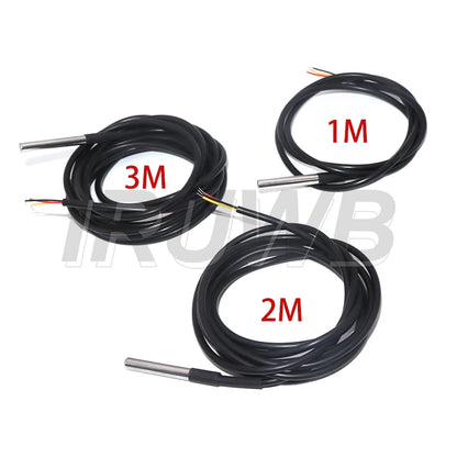 For Arduino 18B20 Cable Stainless Steel Waterproof DS18b20 12/3/5M Thread Temperature Probe Temperature Sensor