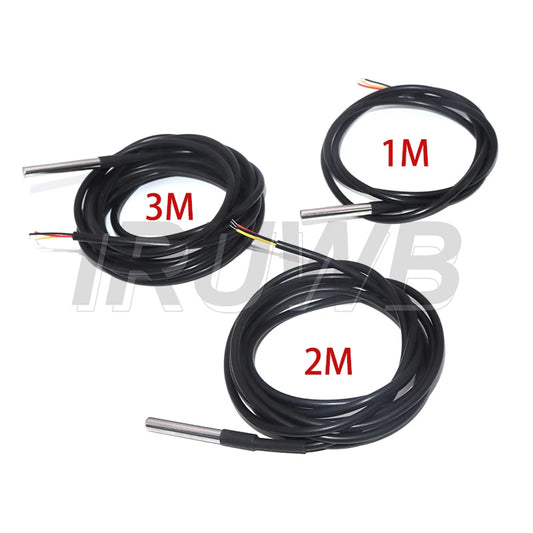 For Arduino 18B20 Cable Stainless Steel Waterproof DS18b20 12/3/5M Thread Temperature Probe Temperature Sensor