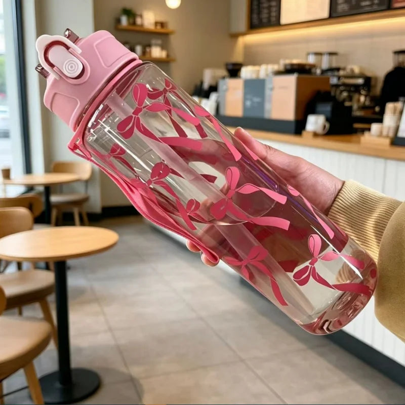 800ml Leakproof Sports Water Bottle with Time Scale