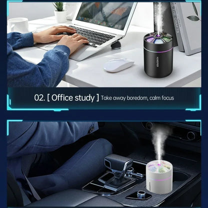 Powerful and Efficient Air Humidifier 180ML Aromatherapy Aroma Diffuser Essential Oil with Colorful Lights for Home Car Bedroom