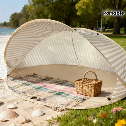 2-Person Beach Tent 2-Second Quick Setup Pop-Up Sun Shelter No-Assembly Portable Outdoor Canopy for Beach Picnic Park Camping