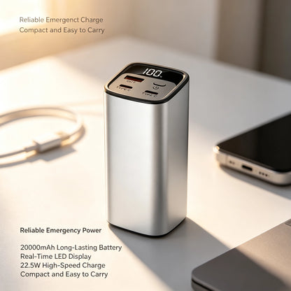 22.5W PD QC Fast Charge Aluminum DIY Power Bank Case Digital LED Display 4x21700 Battery Portable Charger DIY Module No Battery