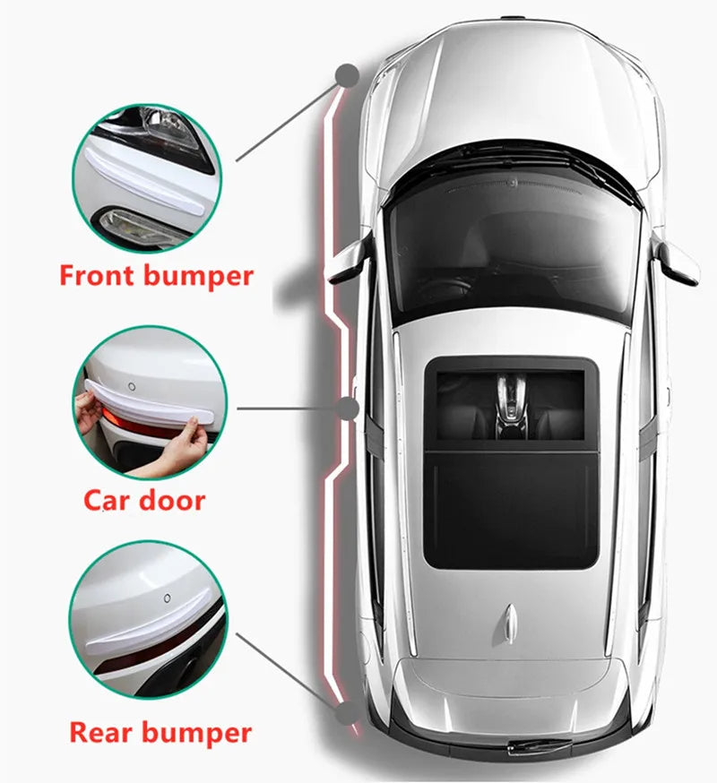 2pcs Car Bumper Protector Strip Guard Corner Protection Strips Scratch Protector Styling Mouldings Anti-collision Exterior Parts