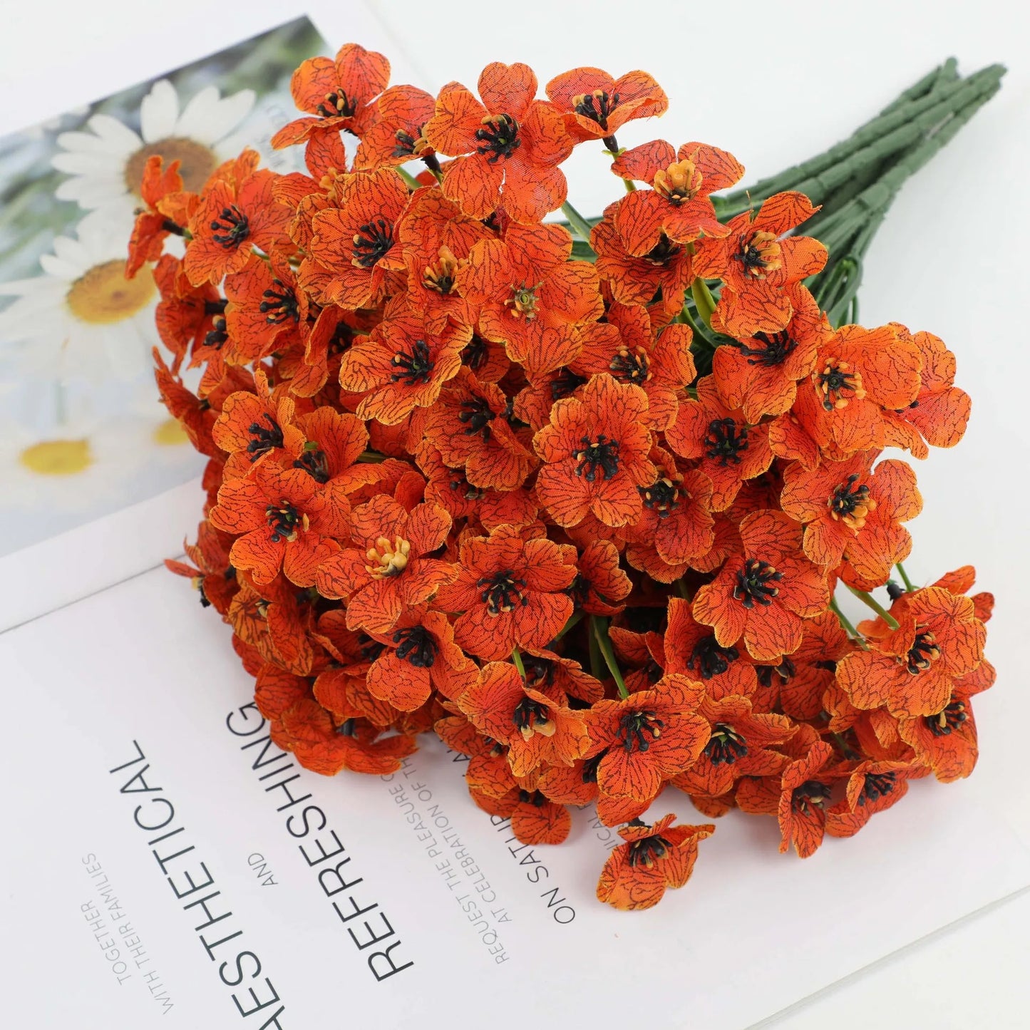 Outdoor Artificial Violet Spring Grass Flowers Faux Plastic Plants UV Protected for Home Garden Decoration