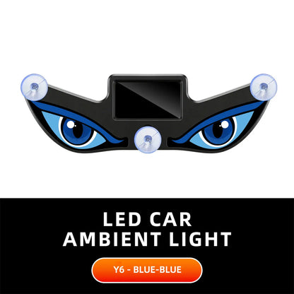 Solar Powered Car Neon Light Wireless Cool DEMON EYE Led Ambient Light Suction Cup USB Rechargeable Atmosphere Breathing Lamp