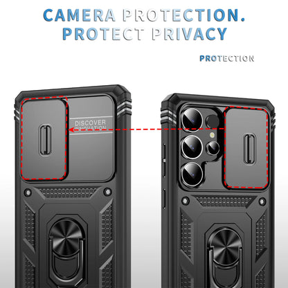 360 Full Protection Phone Case For Samsung Galaxy S25 S24 S23 Ultra Plus S25 Edge S24FE Case Armor Car Magnet Ring Stand Cover