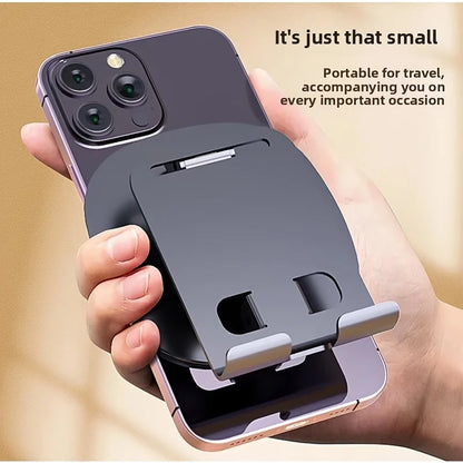 1 piece aluminum alloy mobile phone holder - 360 ° rotating desktop holder, folding design is easy to carry around, suitable for desks and bedside tables