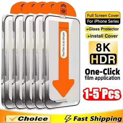1-5PCS Dust Free Tempered Glass For Xiaomi Redmi 15 15C 14C 13C Note 14 13 Pro 5G 12 11 10 9 8 7 12C 10C A3 12S Screen Protector