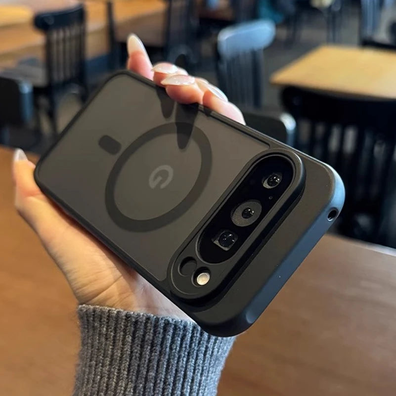For Google 9A Magnetic Case Slim Matte Carbon Fiber Wireless Charger Cover for Google Pixel 9 10 Pro XL 8A 8 Pro Armror Cover