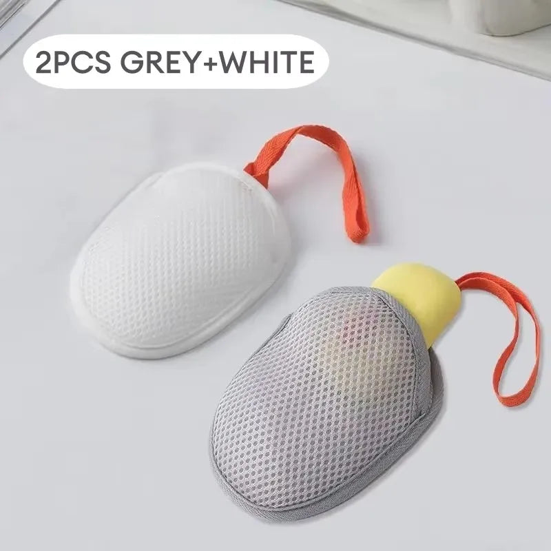 1~8Pcs New Foaming Soap Bag Net Mesh Massage Exfoliator Pouch Bathing Bubble Maker Cleaning Tool