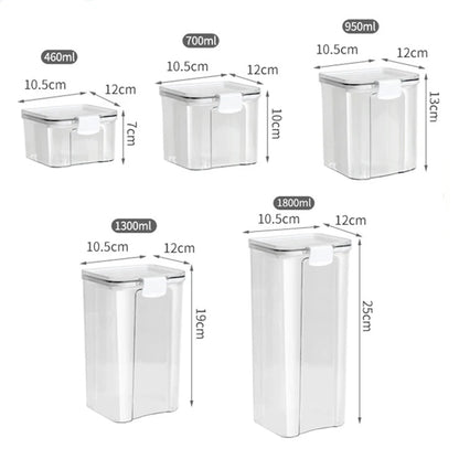 Sealed Jars Kitchen Grain Storage Organizer Large Tank Plastic Moisture-proof Storage Box Household Seasoning Jars Set 2030