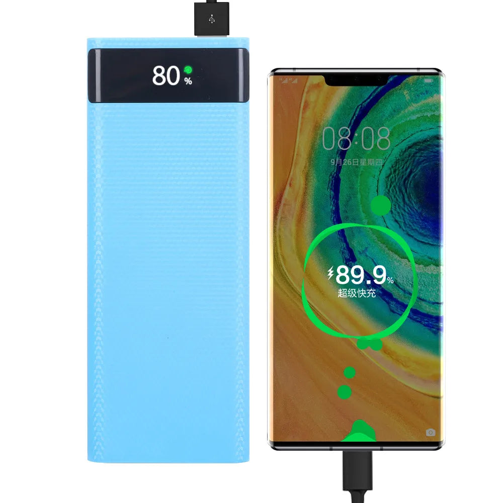 25W Battery Charge Storage Box Dual USB Micro Type C 18650 Power Bank Shell PD QC3.0 Quick Charge For Smartphone Without Battery