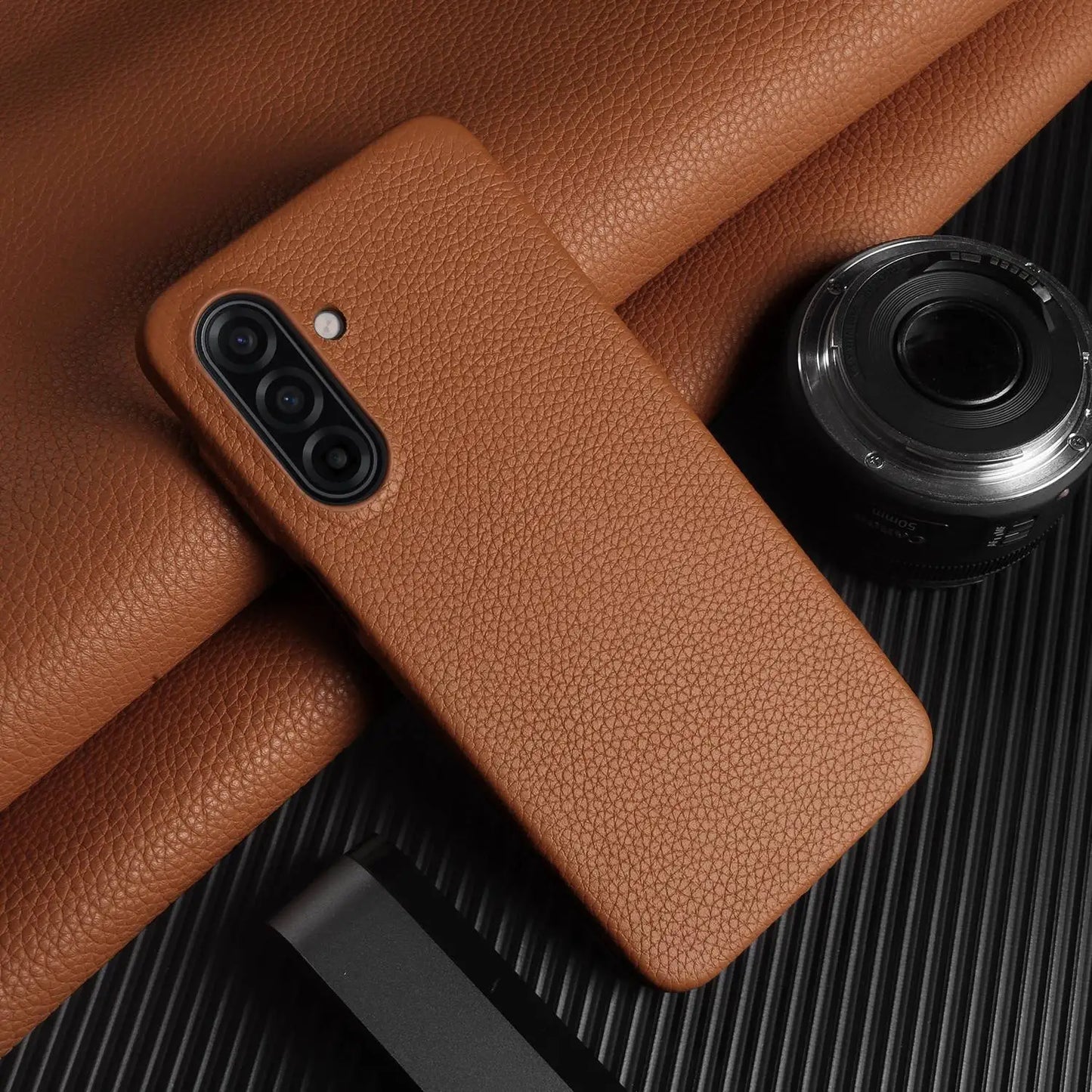 Luxury Genuine Leather Case For Samsung Galaxy A17 A07 A26 A36 A56 A15 A53 A24 Full Wrapped Shockproof Phone Cases Back Cover