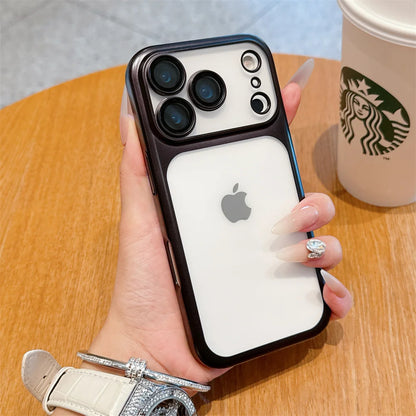 Luxury Frosted Matte iPhone Case – Metallic Frame MagSafe Cover for iPhone 11–17 Series