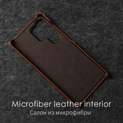 Natural Cowhide Genuine Leather Case For Samsung Galaxy S25 Ultra S26 S24 S23 S22 S21 Business Protective Back Cover Phone Cases