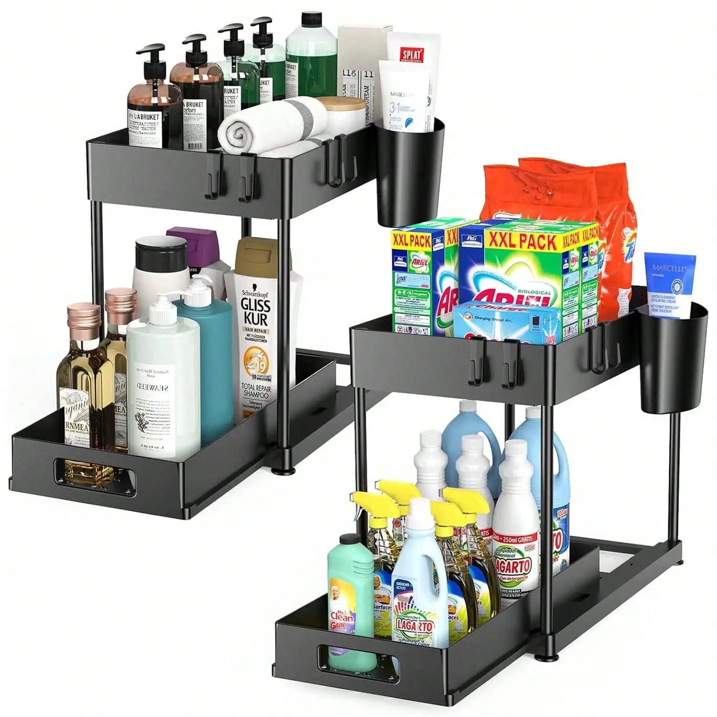1/2PCS Under Sink Organizers And Storage, Large Capacity Heavy Load Pull-Out Under Sink Shelves With Sliding Drawer For Kitchen And Bathroom,Halloween Gifts