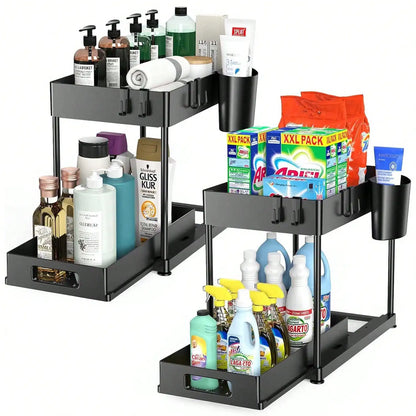 1/2PCS Under Sink Organizers And Storage, Large Capacity Heavy Load Pull-Out Under Sink Shelves With Sliding Drawer For Kitchen And Bathroom,Halloween Gifts