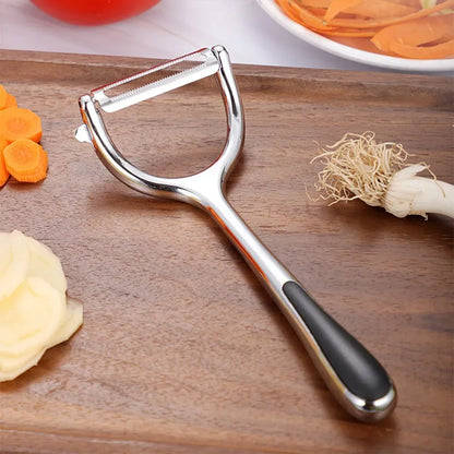 Zinc Alloy Potato Carrot Fruit Vegetable Peeler Black 2 in 1 Grater Peeling Tool Stainless Steel Kitchen Helper