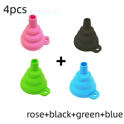 Mini Foldable Funnel Silicone Collapsible Portable Funnels for Fuel Hopper Beer Oil Kitchen Accessories Tools Items