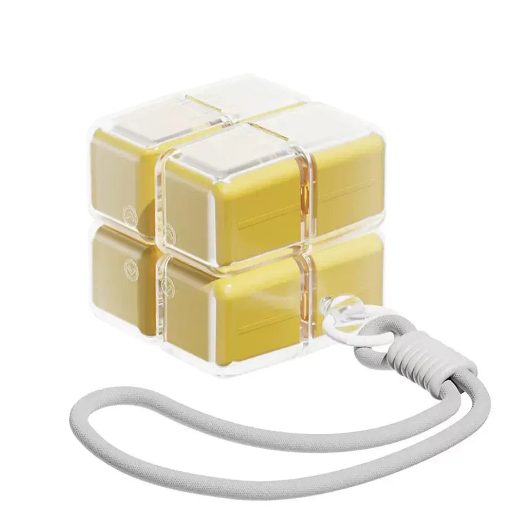1PC Magic Cube 8-Grid Medicine Storage Box Sealed Moistureproof Travel Essential with Hanging Rope Creative Storage Solution