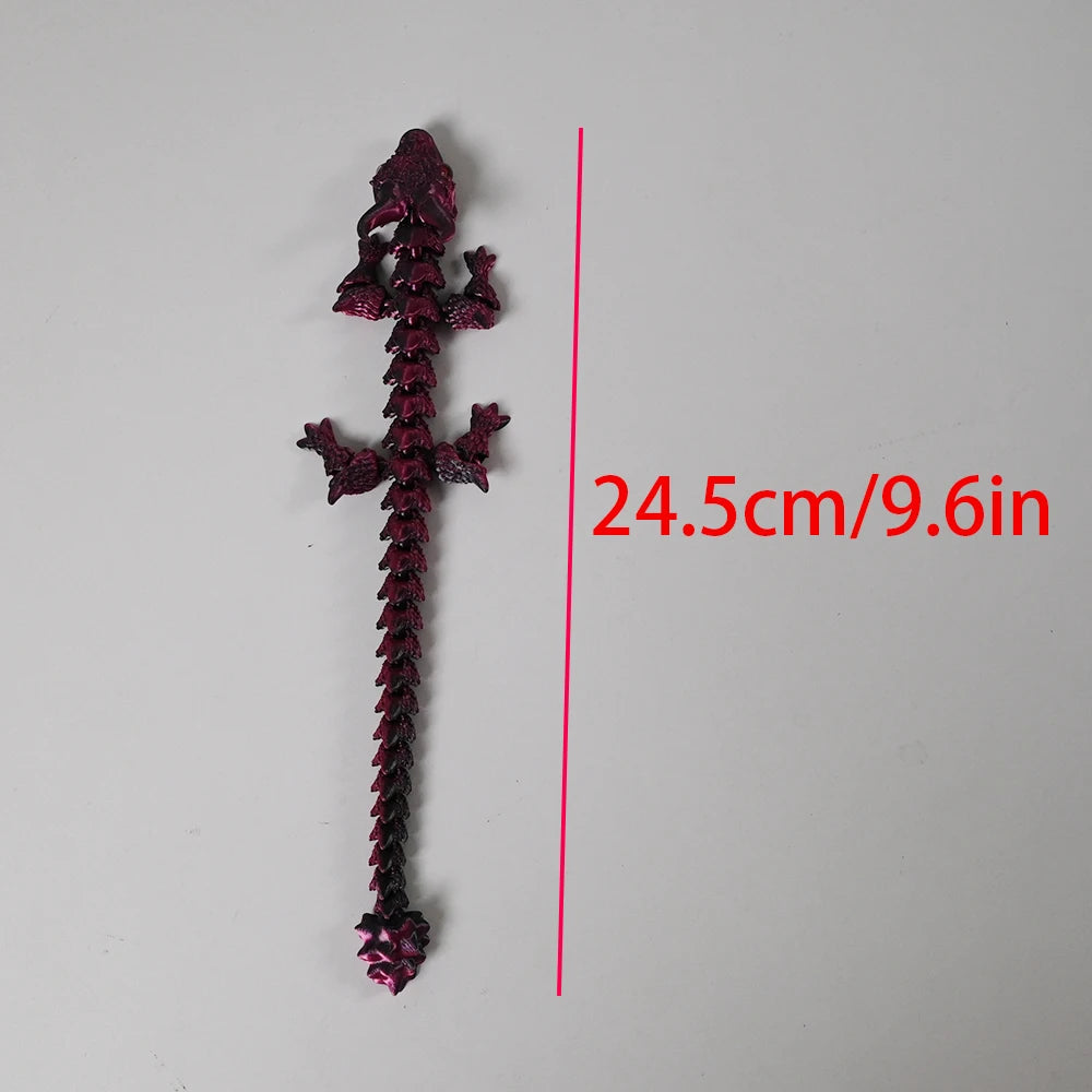 1pc Charming 3D Printed Double-Horned Dragon Figurine with Random Eyes - Ideal for Car Ornament, Home & Car Decor, Living Room