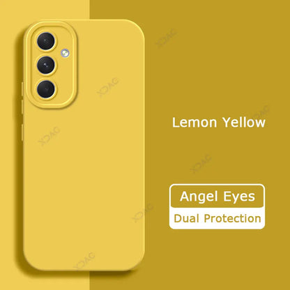 Luxury Angel Eyes Phone Case for Samsung Galaxy A54 5G Square Liquid Silicone Back Cover SamsungA54 360 Shockproof Fashion Coque