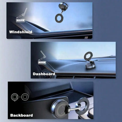 360° Nano Gel Magnetic Car Phone Holder with Suction Cup Mount