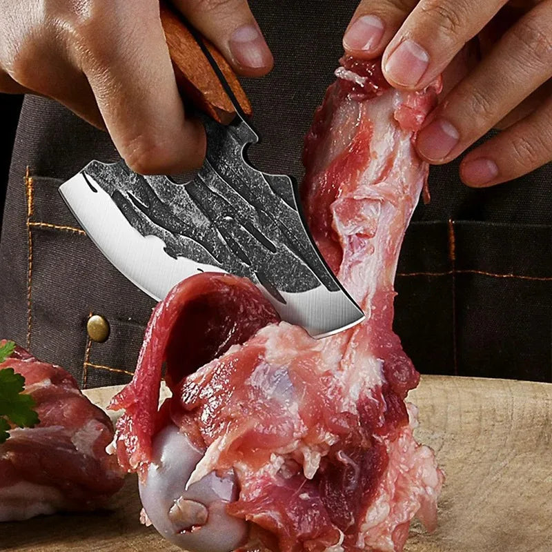 Multifunctional Knife Forged Kitchen Knife Stainless Steel Meat Cleaver Boning Knife with Bottle Opener Pocket With Knife Cover