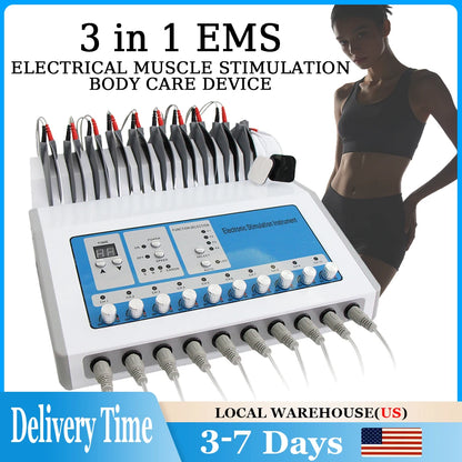 EMS Electric Muscle Stimulator Machine Russian Waves Microcurrent Body Massager Weight Loss Electro Myostimulation Slimming Tool