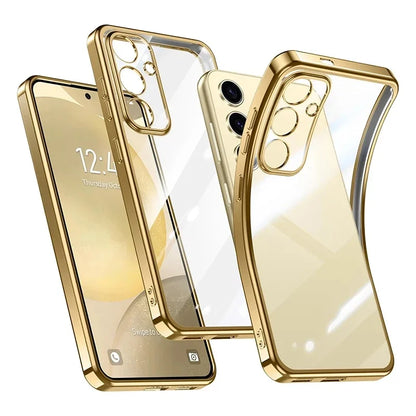 Plating Silicone Soft Case For Samsung Galaxy S26 Ultra S25FE S24 S23 FE Plus A57 A37 A56 A36 A16 A17 Transparent Clear Cover