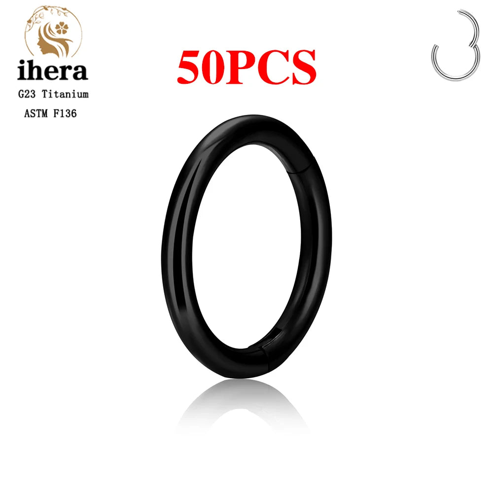 G23 Titanium Nose Ring – 10/50PCS Hoop Piercing Jewelry, 16/18/20G