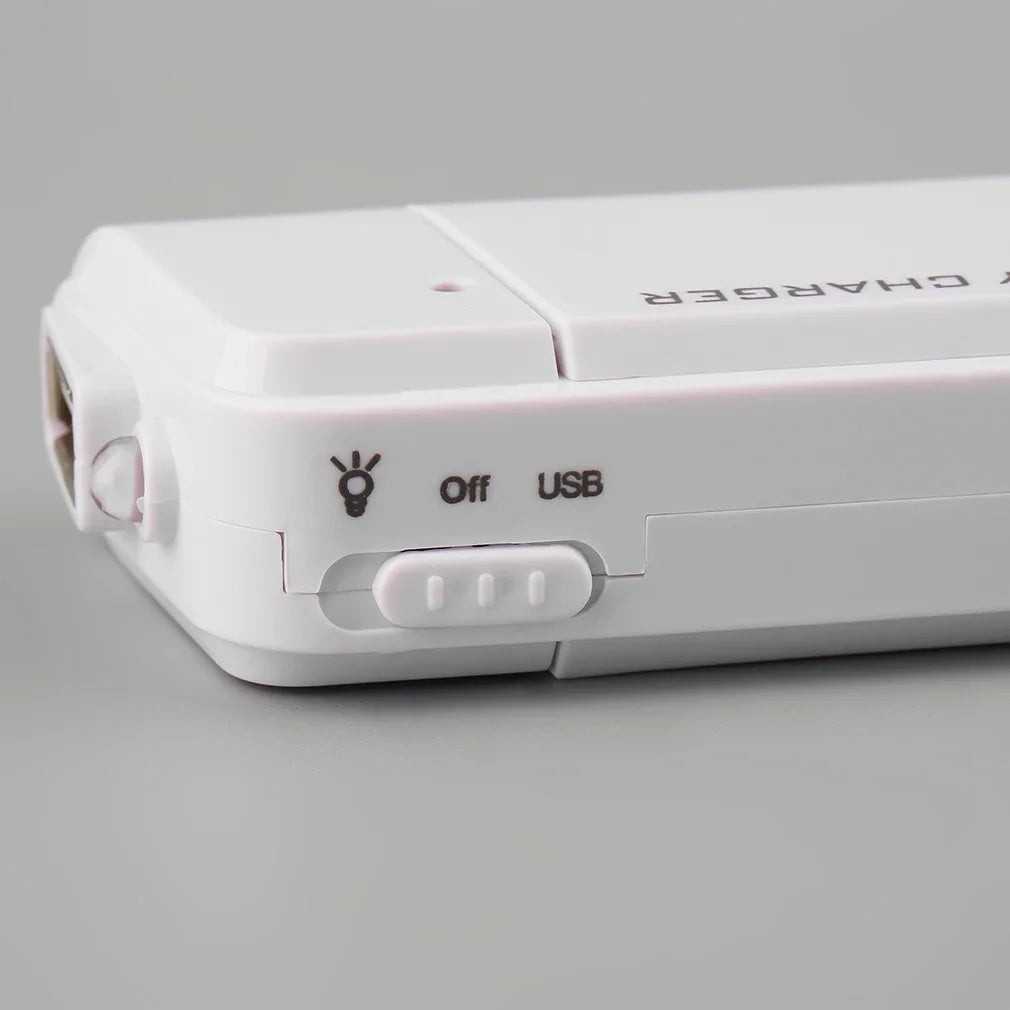 USB Emergency 2 AA Battery Extender Charger Power Bank Power Case for iPhone Mobile MP3 MP4 Black White