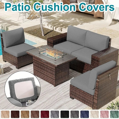 Waffle Jacquard Patio Sofa Cover Waterproof Splash Polar Fleece Sofa Seat Cushion Slipcover Home Garden Decor Elastic Sofa Case