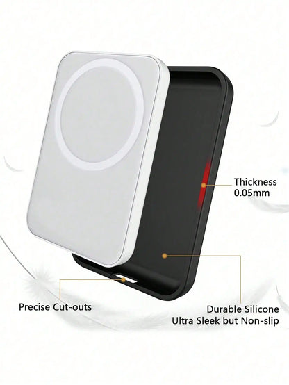 1Pcs Black TPU Charging Case Protector, Compatible With Apple's Original MagSafe Wireless Power Bank