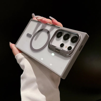 For Magsafe Hidden Holder Clear Case For Samsung Galaxy S26 S25 S24 Ultra Plus S23 FE Shockproof Magnetic Wirelesss Charge Cover